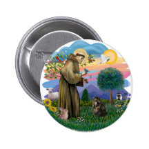 Saint Francis - Persian Tortie cat Buttons