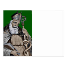 Saint Patrick with Bible and Staff Post Cards