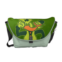 Saint Patrick's Irish Man Drinking Beer Courier Bag
