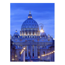 Saint peters bascillia  evening dusk view postcard