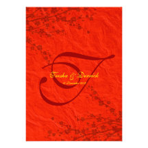 Sakura blossom oriental wedding RSVP invitation