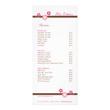 Sakura Spa Menu Template - Double Sided Personalised Rack Card