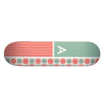 Salmon, Coral Pink, & Seafoam Polka Dots Skate Decks
