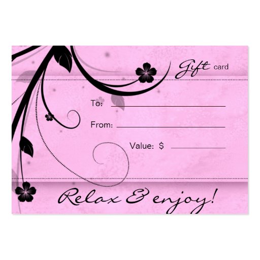 Salon Gift Card Spa Flower watery pink Business Card Templates