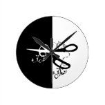 Salon Hairstylist Craft Studio Scissors Round Clocks