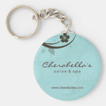 Salon Spa Floral Key Chain Gift watery blue