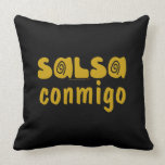 Salsa Conmigo Dancing Swirls Custom Throw Pillow