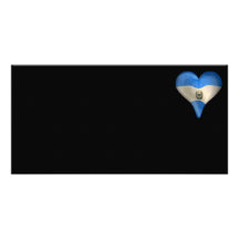 Salvadoran Flag In A Heart Personalized Photo Card