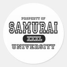 Samurai University Round Sticker