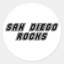 San Diego Rocks Round Sticker