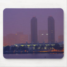 San Diego Skyline City Cities Fog Morning Mousepads