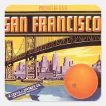 san francisco fruit square stickers