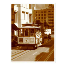 san francisco trams sepia post cards