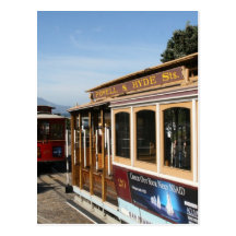 san francisco trolley cars postcard
