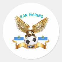 San Marino Football Designs Round Stickers