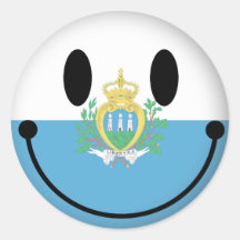 San Marino Smiley Round Sticker