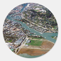 San Rafael Aerial Photograph Round Stickers