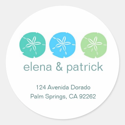 Sand Dollar Address Labels Sticker