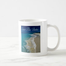 Sandy Beaches Save the Date Coffee Mugs