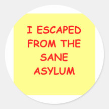 sane round sticker