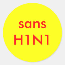 sans h1n1 round sticker
