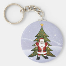 Santa and the Christmas Tree Keychains
