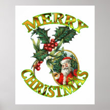 Santa Claus Holly 24x30 Print