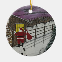 Santa Claus Is Watching Christmas Ornament