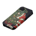Santa Claus Lighting Candles on the Christmas Tree Case-Mate iPhone 4 Covers