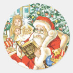 Santa Claus Reading the Bible on Christmas Eve Stickers