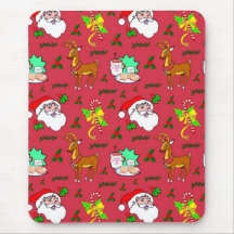 Santa Claus – Reindeer & Candy Canes Mousepads