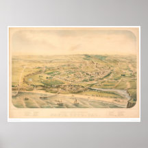 Santa Cruz, CA. Panoramic Map (1586A) - Restored Posters