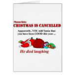 Santa died laughing cards