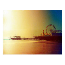 Santa Monica Pier - Orange Sunrise Photo Edit Postcard