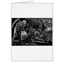 Santa Muerte and the Soldier c. 1951 Mexico Greeting Cards