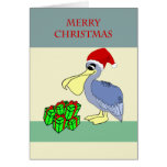 Santa Pelican Merry Christmas Card