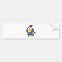 Santa Penguin with Candy Cane Bumper Sticker