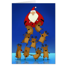 Santa & Reindeer (Blank Card)
