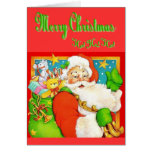 Santa With Presents Merry Christmas Card