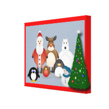 Santa's Friends Gallery Wrapped Canvas