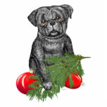 Santa's Helper   Black Pug Puppy Acrylic Cut Outs