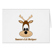 Santa's lil helper reindeer Christmas gifts & tees Greeting Card