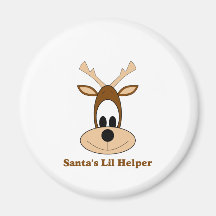 Santa's lil helper reindeer Christmas gifts & tees Fridge Magnets