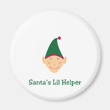 Santa's little helper. Elf Christmas gifts & tees. Fridge Magnet
