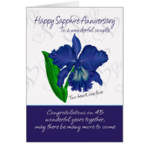 Sapphire Anniversary Card - 45th Anniversary Card