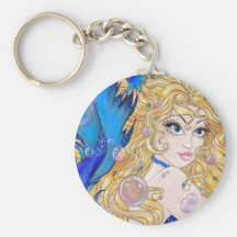 Sapphire Mermaid Keychain