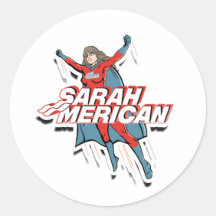SARAH MERICAN ROUND STICKER