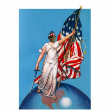 Sarah Palin As A Lady Liberty Figure Sword & Flag Acrylic Cut Outs