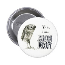 Sarcastic owl pinback button