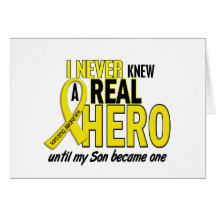 Sarcoma NEVER KNEW A HERO 2 Son Greeting Cards